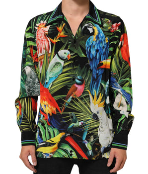 Dolce & Gabbana Multicolor Parrot Print Lounge Casual Shirt