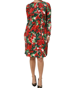 Dolce & Gabbana Multicolor Floral Short Portofino Dress