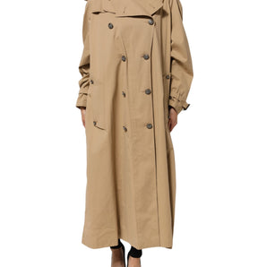 Dolce & Gabbana Khaki Double Breasted Trench Coat Jacket