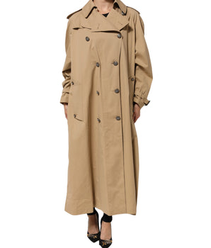 Dolce & Gabbana Khaki Double Breasted Trench Coat Jacket