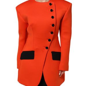 Dolce & Gabbana Red Buttoned Down Women Trench Coat Jacket