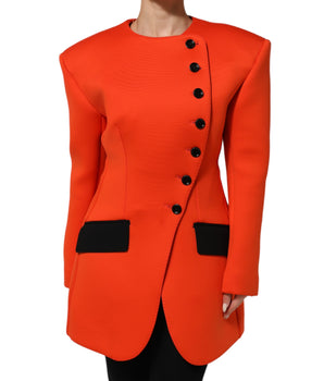 Dolce & Gabbana Red Buttoned Down Women Trench Coat Jacket