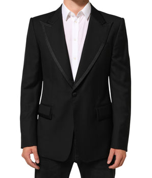 Dolce & Gabbana Black Wool 1 Button Suit Jacket Men Blazer
