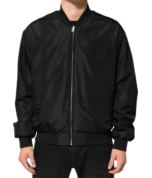 Dolce & Gabbana Black Acetate Full Zip Bomber Men Jacket