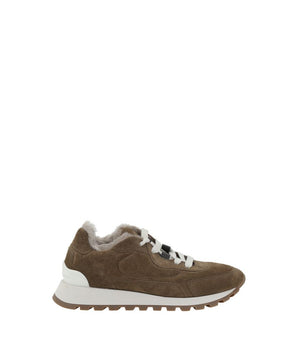 Brunello Cucinelli Brown Rubber Platform Sneakers