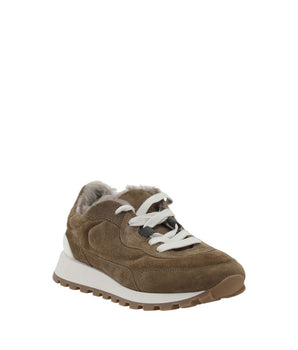 Brunello Cucinelli Brown Rubber Platform Sneakers