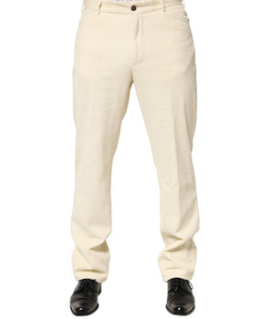 Burberry Beige Corduroy Cotton Straight Men Trouser Pants