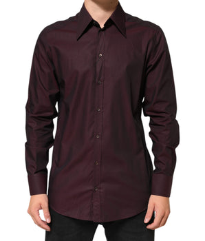 Dolce & Gabbana Violet GOLD Cotton Collared Dress Formal Shirt