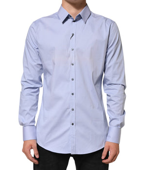 Dolce & Gabbana Blue SICILIA Cotton Men Dress Formal Shirt