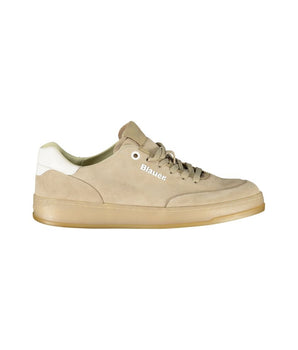 Blauer Beige Polyester Sneaker