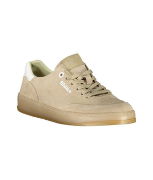 Blauer Beige Polyester Sneaker