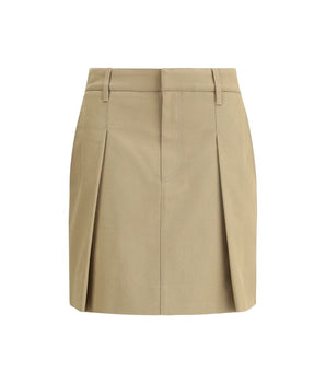 Brunello Cucinelli Beige Cotton Mini Skirt