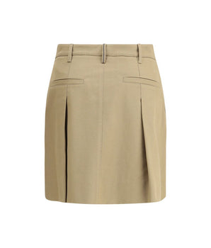 Brunello Cucinelli Beige Cotton Mini Skirt