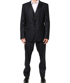 Dolce & Gabbana Black MARTINI 2 Buttons Suit 3 Piece Suit