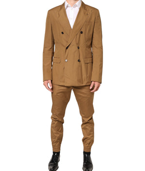 Dolce & Gabbana Brown TAORMINA Double-Breasted 2 Piece Suit