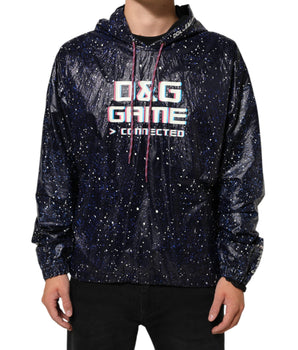 Dolce & Gabbana Blue D&G Game Hooded Men Sweatshirt Sweater