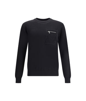 Fendi Black Fleece Wool Sweatshirt