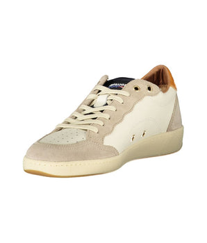 Blauer White Leather Men Sneaker