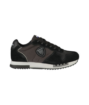 Blauer Black Leather Men Sneaker