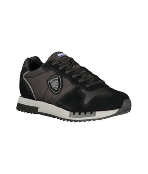Blauer Black Leather Men Sneaker