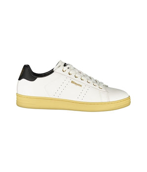 Blauer White Leather Men Sneaker