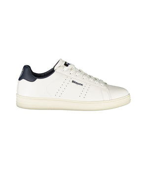 Blauer White Leather Men Sneaker