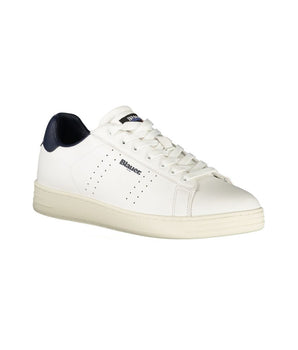 Blauer White Leather Men Sneaker