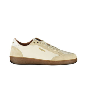 Blauer White Leather Men Sneaker