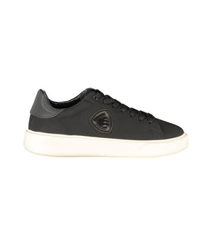 Blauer Black Leather Men Sneaker