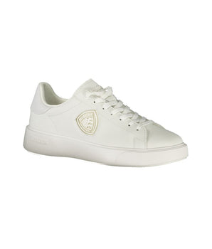 Blauer White Leather Men Sneaker