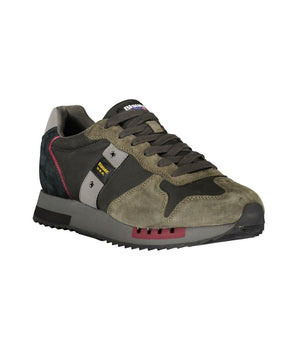 Blauer Black Leather Men Sneaker