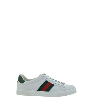 Gucci White Calf Leather Bos Taurus Low Top Sneakers