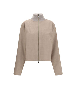 Fabiana Filippi Beige Fleece Wool Coat