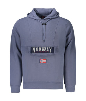 Norway 1963 Blue Cotton Men's Hooded Sweater