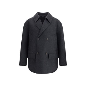 Fendi Gray Fleece Wool Coat