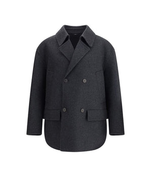 Fendi Gray Fleece Wool Coat