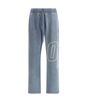 Off-White Blue Cotton Joggers (Workout Pants)