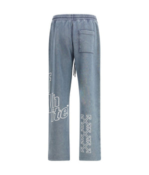 Off-White Blue Cotton Joggers (Workout Pants)