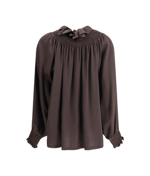 Burberry Brown Silk Blouse