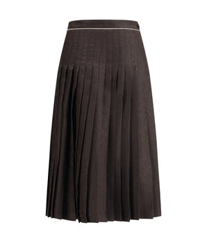 Burberry Brown Silk Midi Skirt