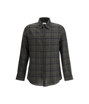 Saint Laurent Green Cotton Pattern Shirt