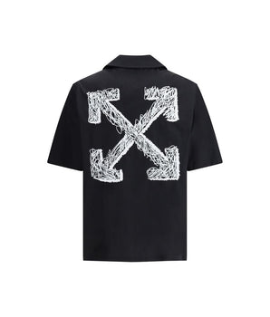 Off-White Black Cotton Pattern Shirt