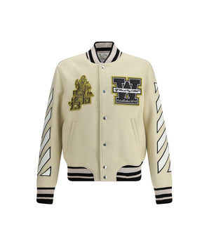Off-White Cream Polyamide Bomber