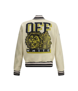 Off-White Cream Polyamide Bomber