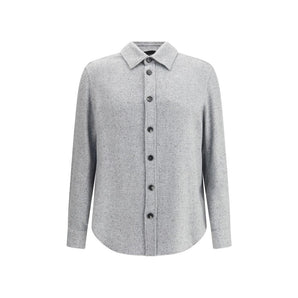 ZEGNA Gray Cashmere Dress Shirt