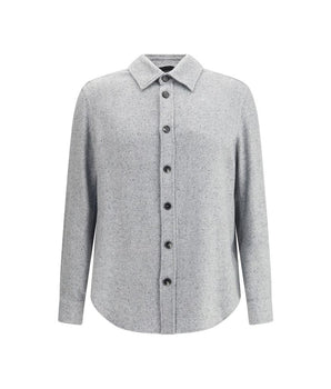 ZEGNA Gray Cashmere Dress Shirt