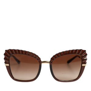 Dolce & Gabbana DG6131 Plissé Brown Butterfly Square Shades Sunglasses