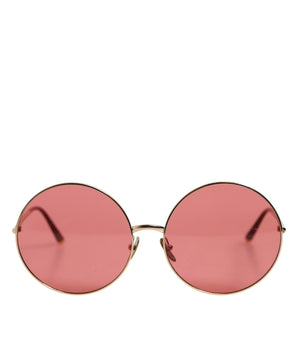 Dolce & Gabbana Pink Gold Metal Round Shades Eyewear Sunglasses