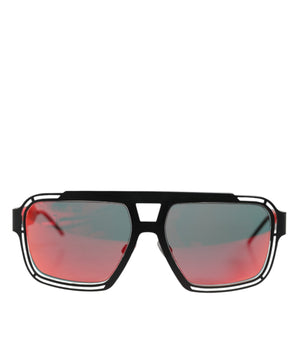 Dolce & Gabbana Black Metal Pilot Frame Shades Eyewear Sunglasses
