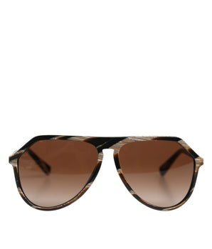 Dolce & Gabbana Brown Full Rim Acetate Pilot Eyewear Sunglasses